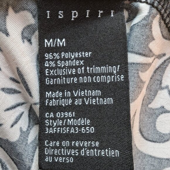 ECI Women's Size M Pullover 3/4 Sleeve Tunic Black/White Print Asymmetrical Hem - Picture 3 of 6